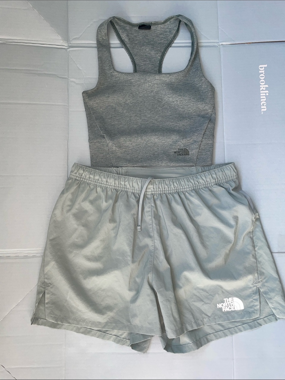 The North Face Light Teal Bra & Shorts Set